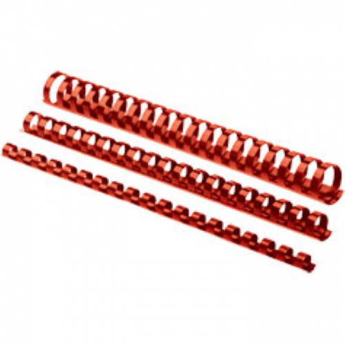 Пружины для переплета пластиковые Fellowes, 12 мм., 56-80 листов, 100 шт., 21 кольцо, красные. (FS-53464)