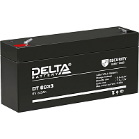 Батарея DELTA серия DT, DT 6033 (125mm), напряжение 6В, емкость 3.3Ач (разряд 20 часов), макс. ток разряда (5 сек.) 50А, макс. ток заряда 0.99А, свинцово-кислотная типа AGM, клеммы F1, ДxШxВ 125х33х6 (DT 6033 (125 MM))