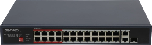 Коммутатор Hikvision DS-3E0326P-E/ M(C) (L2) 25x100Мбит/ с 1SFP 24PoE 230W неуправляемый (DS-3E0326P-E/M(C))