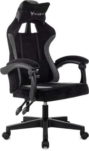 Кресло игровое Knight Wolf черный/ серый крестов. пластик (KNIGHT WOLF B)