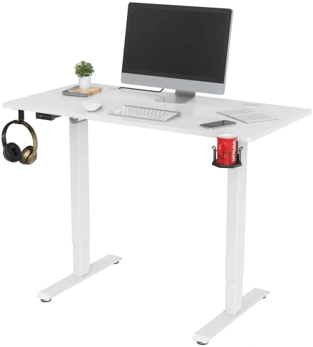Стол для компьютера Cactus CS-ED-WWT электропривод столешница МДФ белый каркас белый