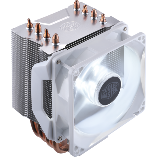 Cooler Master Hyper H410R White Edition (100W, 4-pin, 136mm, tower, Al/ Cu, white LED, fans: 1x92mm/ 34.1CFM/ 29dBA/ 2000rpm, 2066/ 2011-v3/ 2011/ 1366/ 1200/ 115x/ AM4/ AM3+/ AM3/ AM2+/ AM2/ FM2+/ FM2/ FM1) (RR-H41W-20PW-R1)
