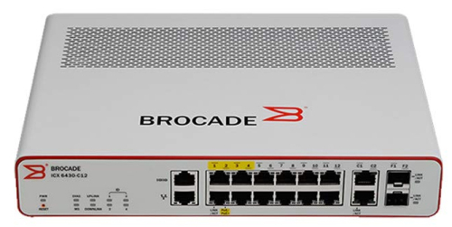 12-port 1G Compact Switch (4 PoE+), 2X100M/ 1G SFP & 2X100M/ 1G Copper Uplinks, Fanless (ICX6430-C12)