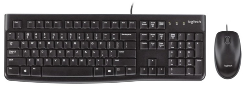 Комплект Logitech MK120 Desktop, ЛАТИНИЦА, без кириллицы, клавиатура+мышь, (920-002589)