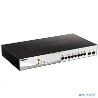 Коммутатор/ Управляемый L2 PoE-коммутатор, 8x1000Base-T PoE, 2x1000Base-X SFP, PoE-бюджет 130 Вт, защита от статического электричества до 6 кВ, CLI (DGS-1210-10MP/FL2A)