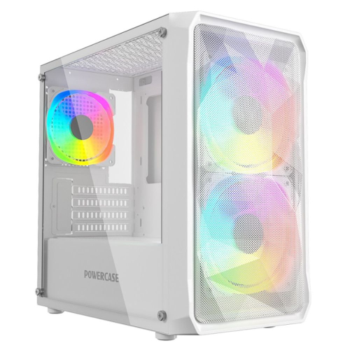 Powercase Mistral Micro A3B ARGB, Tempered Glass, 2x 140mm ARGB PWM+1x 120mm ARGB PWM, белый, mATX (CMMAW-A3) фото 2