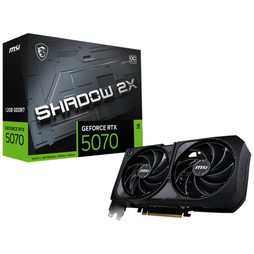Видеокарта MSI RTX5070 SHADOW 2X OC 12GB GDDR7 192bit 3xDP HDMI 2FAN RTL (RTX 5070 12G SHADOW 2X OC)