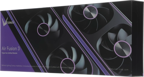 Вентилятор для корпуса Formula V Line AIR FUSION 3 BK, 360x120x28mm, ARBG 3pin + PWM 4pin, 500-1800 RPM, 34.95 DBA MAX, HYDRO BEARING фото 12