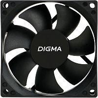 Вентилятор Digma DFAN-80 80x80x25mm черный 3-pin 4-pin (Molex)23dB 73gr Ret
