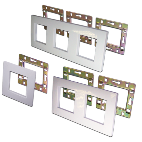 Вставка Mosaic 22.5x45, RJ-45 STP, кат.6, со шторкой и увеличенным окном маркировки, белая (LAN-FRS45X45/3-WH)