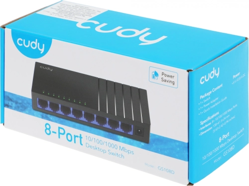 Коммутатор 8-Port Gigabit Desktop Switch (GS108D) Коммутатор/ 8-Port Gigabit Desktop Switch, 8 10/100/1000M RJ45 Ports, IGMP Snooping, Loop Detection/Prevention, 802.1p/DSCP QoS, Desktop Plastic Case, Power Saving, Plug & Play (GS108D) фото 8
