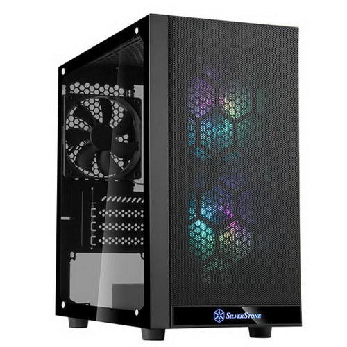 Корпус Silverstone SST-PS15B-PRO Precision Mini Tower Micro ATX Computer Case, tempered glass, 2x 120mm ARGB, 1x ARGB Controller, black (G410PS15BPRO020)