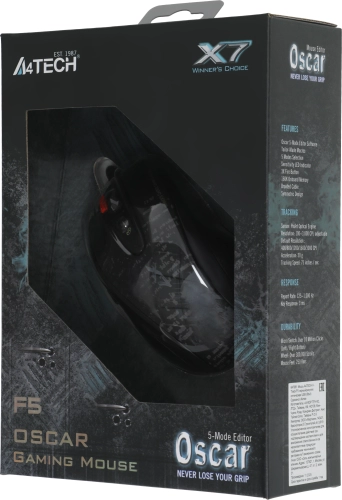 Мышь A4Tech V-Track F5 черный/рисунок оптическая 3000dpi USB 6but (F5#MLN) фото 5