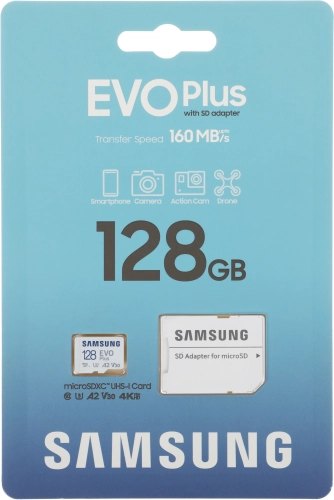 Флеш карта microSDXC 128GB Samsung MB-MC128SA EVO PLUS + adapter фото 3