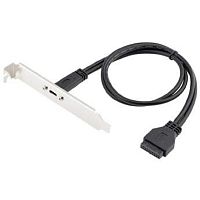 ORIENT C080, Планка портов в корпус 1xUSB Type-C, USB3.2 Gen1, 20Pin кабель 50см, oem (33201)