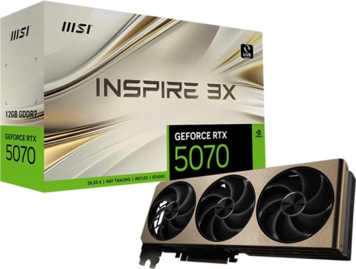 Видеокарта MSI PCI-E 5.0 RTX 5070 12G INSPIRE 3X NVIDIA GeForce RTX 5070 12Gb 192bit GDDR7 2512/28000 HDMIx1 DPx3 HDCP Ret