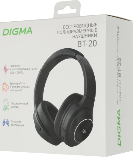 Гарнитура накладные Digma BT-20 ANC черный беспроводные bluetooth оголовье (BT20) (BT20#MLN) фото 12