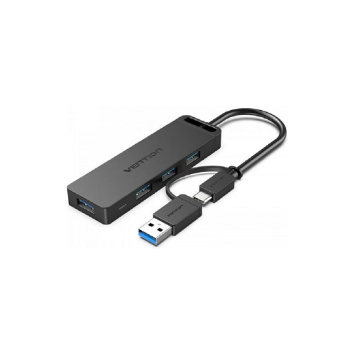 Концентратор Vention OTG USB-C+USB 3.0 / 4xUSB 3.0 порта Черный - 0.15м. (CHTBB)