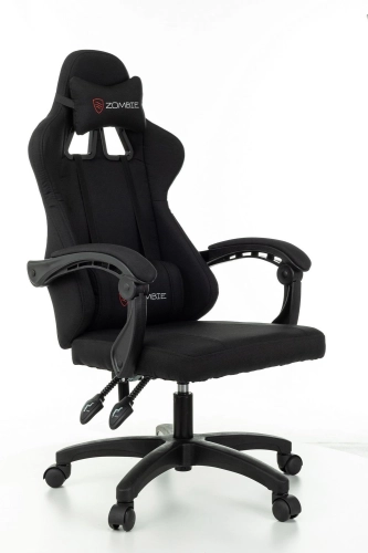Кресло игровое Zombie Rudger черный с подголов. крестов. пластик (ZOMBIE RUDGER BLACK)