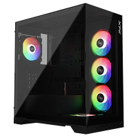 Корпус XPG INVADER X BLACK (INVADERXMT-BKCWW) Mid-Tower Gaming ATX PC Case with Panoramic View, Tempered Glass Panels, and RGB Lighting Black