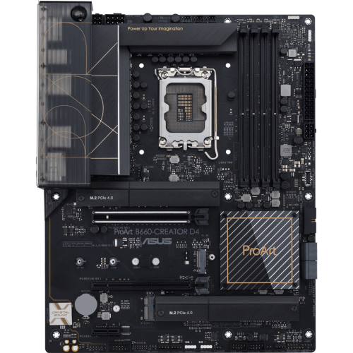 Материнская плата/ PROART B660-CREATOR D4; LGA1700, B660, 4*DDR4(5333), 4*SATA 6G RAID, 3*M.2, 5*PCIE, 7.1CH, 2.5Glan, Glan, USB Type-C(DP), 4*USB 3.2, 4*USB 2.0, HDMI/DP (90MB19F0-M0EAY0)