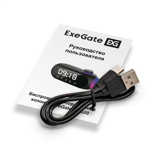 Exegate EX294946RUS BT-колонка-часы ExeGate Yo 520 (3Вт, 80-20000Гц, Bluetooth, Li-Ion, 1200mAh, FM 87.5MHz-108MHz, поддержка TF/ microSD-card, 3,5mm audio jack фото 7