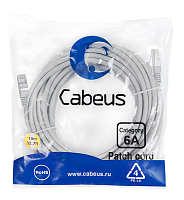 Cabeus PC-SSTP-RJ45-Cat.6a-10m-LSZH Патч-корд S/ FTP, категория 6а (10G), 2xRJ45/ 8p8c, экранированный, серый, LSZH, 10м