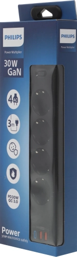 Сетевой фильтр Philips CHP8246BB/ 51 3м (4 розетки) черный (коробка) (CHP8246BB/51) фото 4