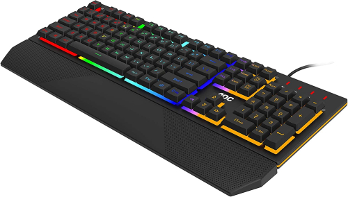 Клавиатура игровая AOC Gaming GK200D32R проводная 105 клав русская заводская раскладка, USB 2.0, PVC кабель, 1,8м, Радужный светодиодный RGB, 4 зоны светодиодной подсветки, чёрный (GK200D32R) фото 2