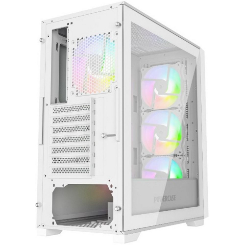 Powercase ByteFlow White, Tempered Glass, 4x 120mm ARGB fans, ARGB HUB, белый, ATX (CBFW-A4) фото 6