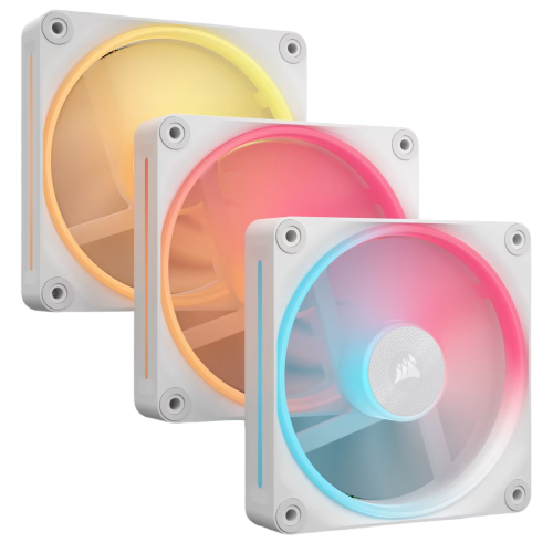 Кулер для корпуса/ Case Cooler Corsair iCUE LINK LX120-R RGB Reverse (120x120x25mm, 4-pin PWM, RGB, 66.7CFM, 37.7dBA, 2400RPM, White, 3pcs) (CO-9051054-WW)