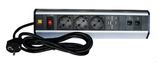 Блок розеток: 3 эл. модуля, 2 USB модуля, 2 порта кат.6 (LAN-WA-DC/ 3G+2UC+2C6) (LAN-WA-DC/3G+2UC+2C6)