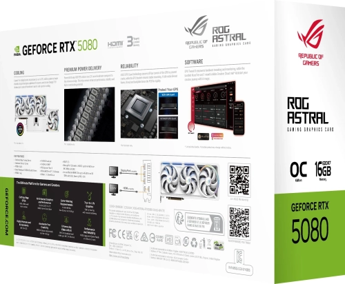 Видеокарта Asus PCI-E 5.0 ROG-ASTRAL-RTX5080-O16G-WHITE NVIDIA GeForce RTX 5080 16Gb 256bit GDDR7 2760/30000 HDMIx2 DPx3 HDCP Ret фото 14