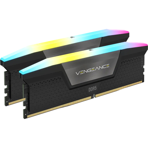 Память оперативная/ Corsair DDR5, 5200MHz 32GB 2x16GB DIMM, Unbuffered, 40-40-40-77, XMP 3.0, VENGEANCE RGB DDR5 Black Heatspreader, RGB LED, 1.25V