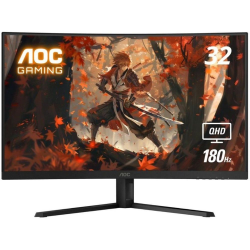 МОНИТОР 32 AOC CQ32G4VE Black (VA, изогнутый, 2560x1440, 180Hz, 0.5 ms, 178°/ 178°, 300 cd/ m, 80M:1, +2xHDMI 2.0, +DP)