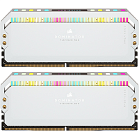 Память оперативная/ Corsair DDR5, 6200MHz 32GB 2x16GB DIMM, Unbuffered, 36-39-39-76, OC PMIC, XMP 3.0, DOMINATOR PLATINUM RGB DDR5 White Heatspreader, RGB LED, 1.3V (CMT32GX5M2X6200C36W)