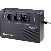 Systeme Electriс Back-Save, 800VA/ 480W, 230V, Line-Interactive, AVR, 3xSchuko, USB charge(type A), USB (BVSE800RS)