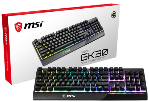 Игровая клавиатура MSI VIGOR GK30 Mechanical-like plunger switches, 6 zones RGB lighting with several lighting effects, Anti-ghosting Capability, Water Resistant, spill-proof (S11-04RU236-CLA) фото 5