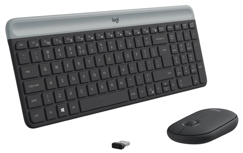 Клавиатура + мышь Logitech MK470, клав, черный/серый, мышь, черный, USB, беспроводная, slim (920-009204) фото 4