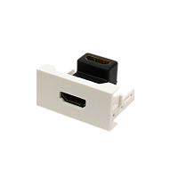 Вставка Mosaic 22.5x45 с угловым адаптером HDMI, мама-мама, белая (LAN-WA-LP-HD90CP-WH)