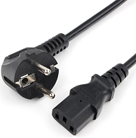 Power Cube кабель питания, разъем: Schuko(евровилка) - IEC 320 C13, длина 3 м., сечение 3x1.00, 16А, медь+ ПВХ, с заземлением, Россия, цвет черный (RPC-186BLXL-PRO3)