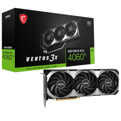 Видеокарта MSI RTX4060Ti VENTUS 3X E1 OC 8GB GDDR6 128bit 3xDP HDMI 3FAN RTL (RTX 4060 TI 8G VENTUS 3X E1 OC)