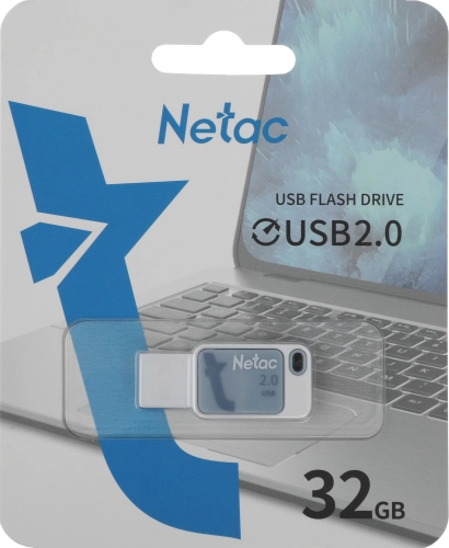 Флеш Диск Netac UA31 32Gb [NT03UA31N-032G-20BL], USB2.0, голубая фото 2