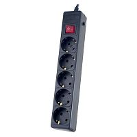 Perfeo Сетевой фильтр "POWER+" PF_A4658, 1,8м, 5 розеток, черный (PF-PP-5/ 1,8-B)