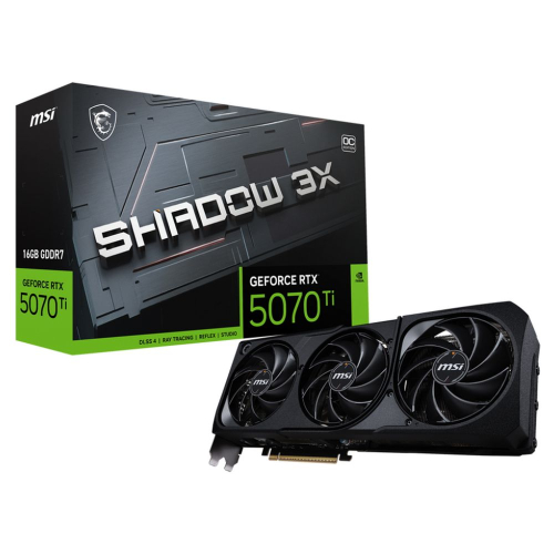 Видеокарта MSI RTX5070Ti SHADOW 3X OC 16GB GDDR7 256bit 3xDP HDMI 3FAN RTL (RTX 5070 TI 16G SHADOW 3X OC)