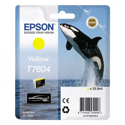 Картридж струйный EPSON T7604, желтый, 25.9 мл., для SC-P600 (C13T76044010)