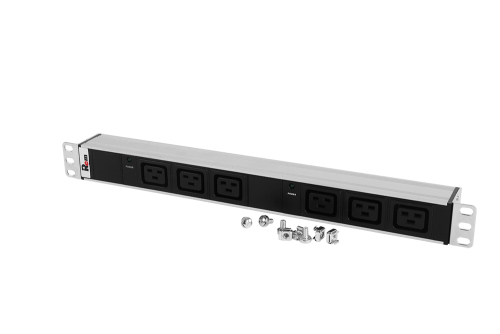 Блок розеток Rem-32 с инд., 6 IEC 60320 C19, 32 А, алюм., 19