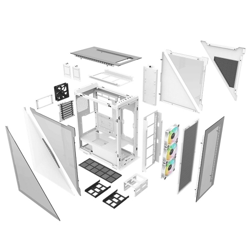 Корпус Thermaltake Divider 500 TG Snow ARGB CA-1T4-00M6WN-01 White/ Win/ SPCC/ Tempered Glass*4/ 120mm ARGB Fan*3/ 120mm CA-1T4-00M6WN-01 Standard Fan*1 (527897) фото 6