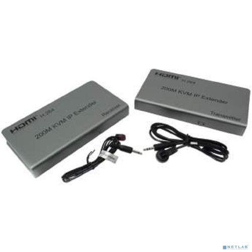 ORIENT VE052, HDMI KVM IP extender, HDMI+USB удлинитель до 200 м по витой паре Cat5e/ 6, HDMI 1.3, 1080p@60Hz, HDCP, (исп.TCP/ IP про-л, код-а H.264, битрейт 8Mbps) пит. от вн. БП 5В/ 2А, (31069)