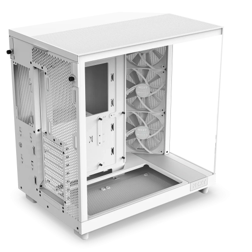 Корпус без блока питания/ Case NZXT H6 Flow, Midi-Tower, TG, 3x120mm, 2xUSB-A 3.2 + 1xUSB-C 3.2, ATX, mATX, mITX White (CC-H61FW-01) фото 4